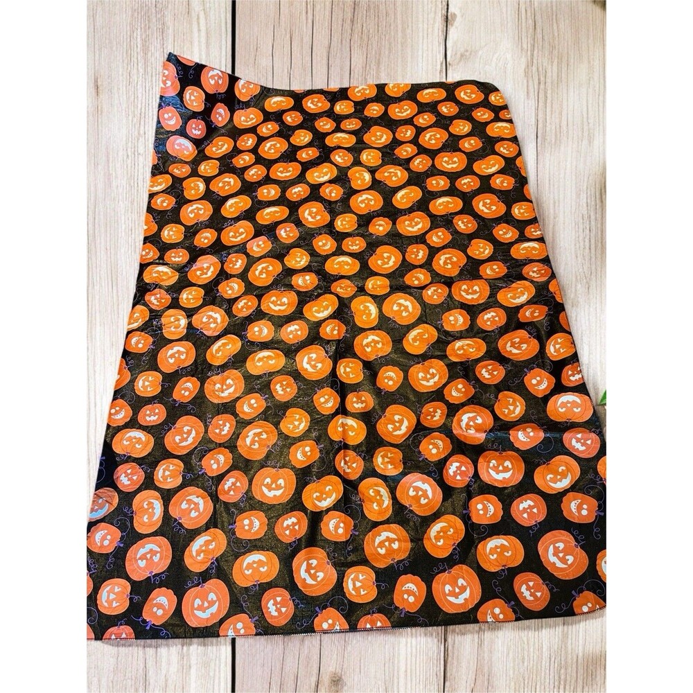 Halloween Happy Orange Pumpkins Fall Harvest Vinyl Rectangular Tablecloth 60X84